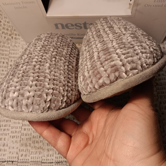 Nestwell BBB women's chenille knit memory foam slippers sz Small / 5 - 6 - NEW - Picture 6 of 16